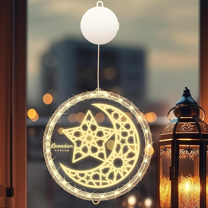 Декоративна LED лампа Ramadan, набір 2шт, на батарейках, прикраса на стіну або вікно Рамадан Київ - фото 4