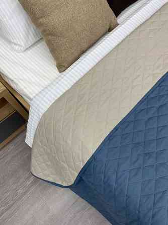 Покривало двостороннє Decorator Microfiber ромб 140х215 см синій з бежевим (85-004) Київ