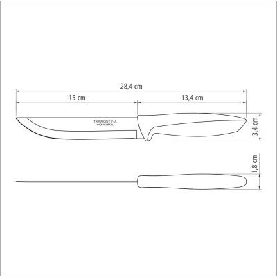 Кухонний ніж Tramontina Plenus Light Grey Meat 152 мм (23423/136) Вінниця - фото 5