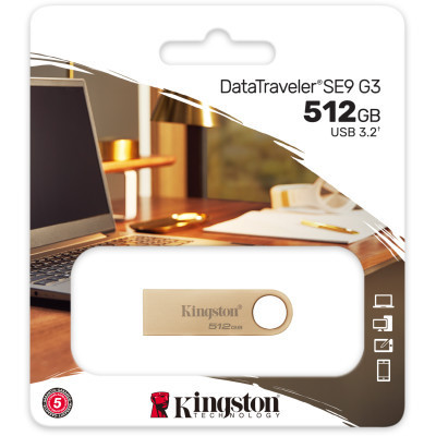 USB флеш накопичувач Kingston 512GB DataTraveler SE9 G3 Gold USB 3.2 (DTSE9G3/512GB) Вінниця - фото 11