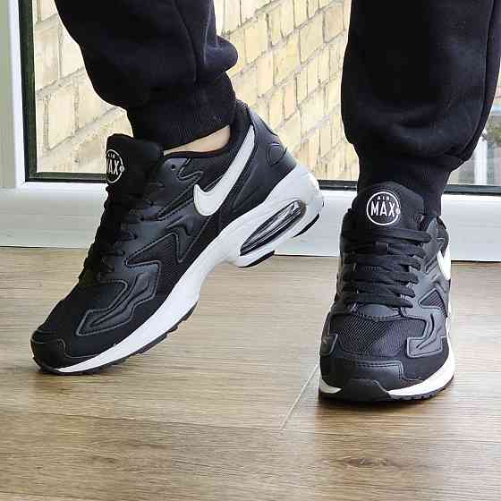 Чоловічі Чорні Кросівки Nike 90 Air Max 2 Шкіряні Найк для бігу (розміри: 42,43,44) Відео Огляд 94-2 Дніпро