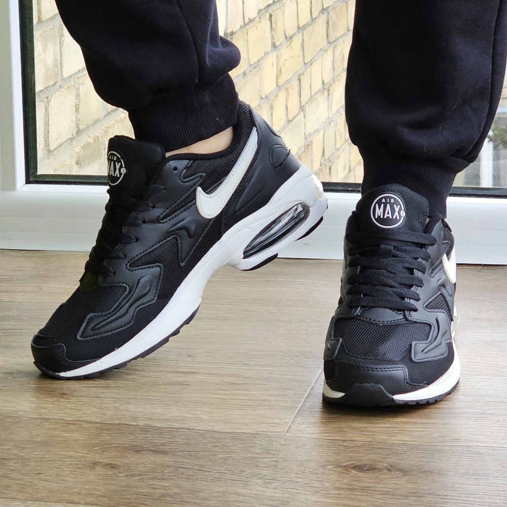 Чоловічі Чорні Кросівки Nike 90 Air Max 2 Шкіряні Найк для бігу (розміри: 42,43,44) Відео Огляд 94-2 Дніпро - фото 4