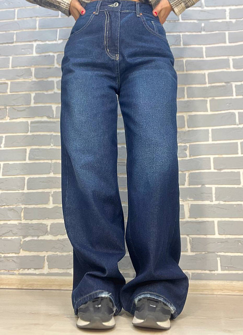 Джинси жіночі Its Basic 4107 baggy jeans палаццо широкі від стегна, темно-синій, 36, 36, 74 см, 107 см Київ - фото 15