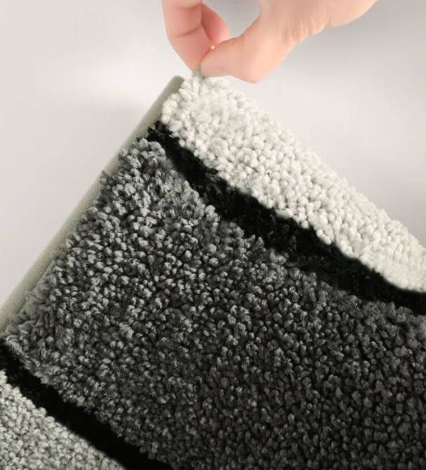 Килимок для ванної та душу килимок для ніг у ванну кімнату, мікрофібра, антиковзкий 40х60 см, сірий з візерунком Кам'янець-Подільський - фото 3