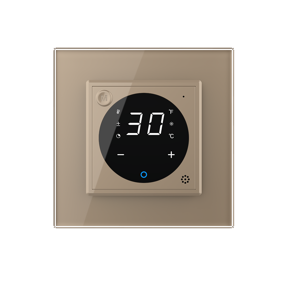 Терморегулятор (термостат) сенсорний програмований для електричної теплої підлоги LIVOLO, золотий скляний (VL-C7FCQ1-2APS72) Коломия - фото 5