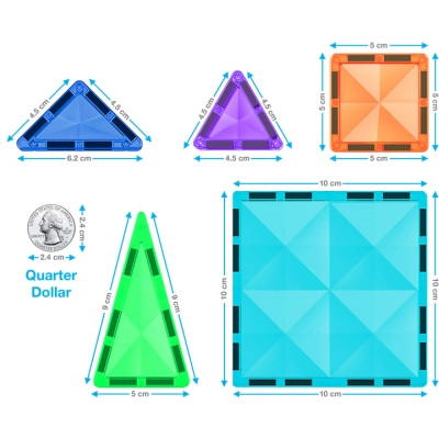 Конструктор Picasso магнитный Tiles Mini Diamond Series Set 60 деталей (817338022303) Винница - изображение 3