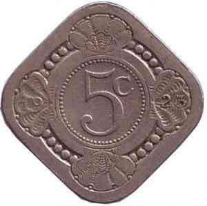 Монета 5 центов. 1923 год, Нидерланды. Полтава