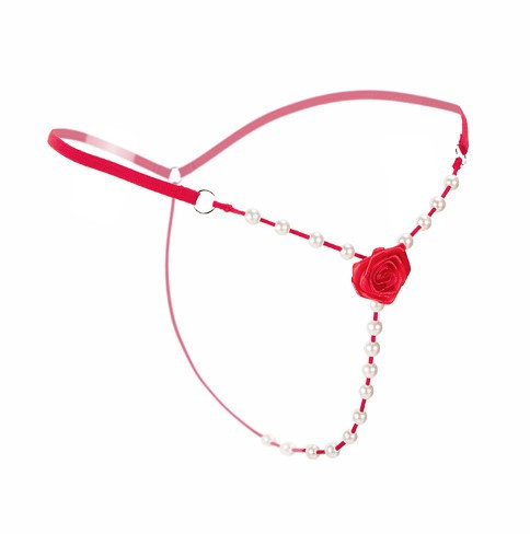 Труси з перлами, червоний - розмір універсальний (на резинці), 15% нейлон, 85% поліестер Київ - фото 6