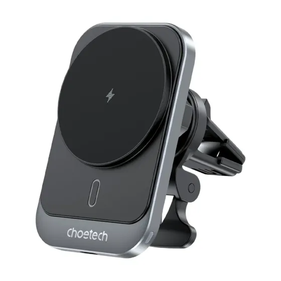 Автомобільний зарядний пристрій Choetech T206-F Black бездротова зарядка, магнітне кріплення (43-00138) Киев