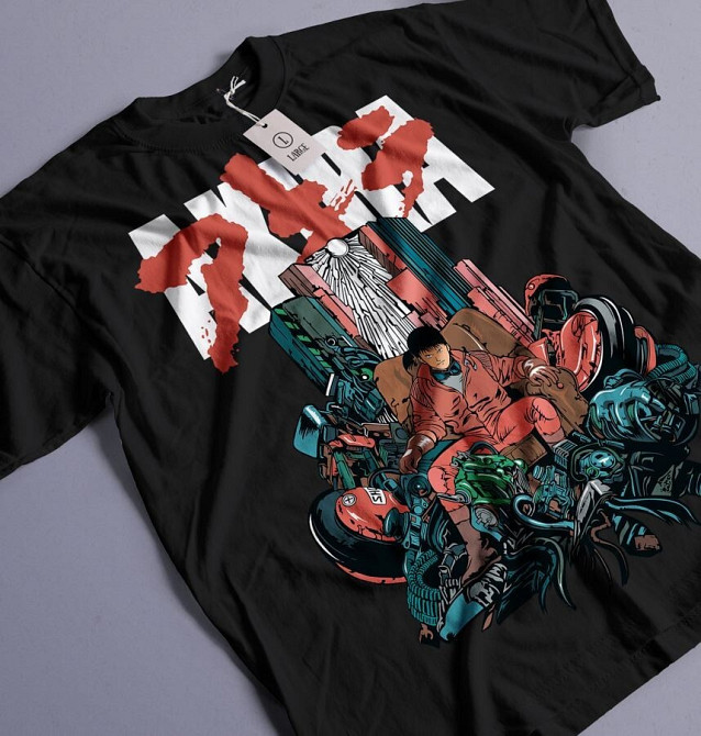 Футболка для хлопчика з аніме принтом Акіра Акіра Гоод Хеалтх оверсайз (зріст від 165 до 180) Чорний AnimeJ0825m Дніпро - фото 1