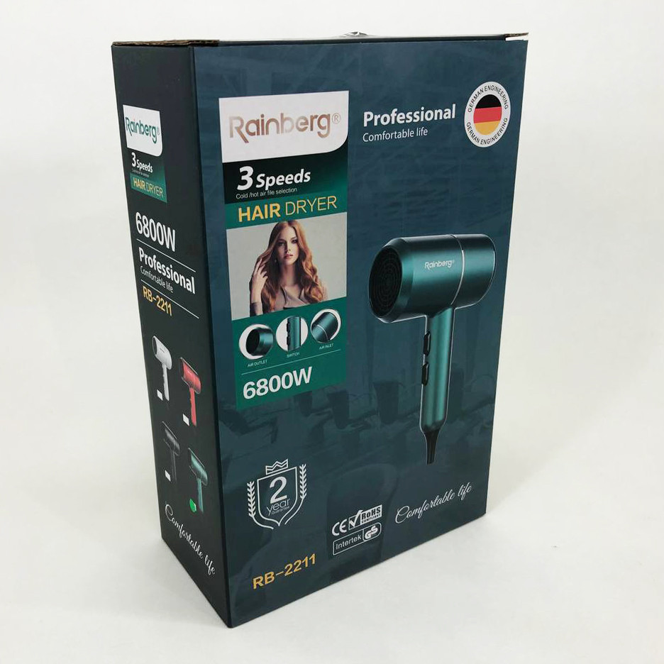 Профессиональный фен с ионизацией и термозащитой Rainberg, Хороший электрический фен KF-41 Львов - изображение 11