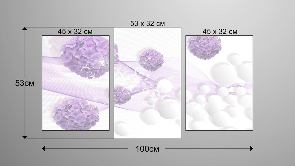Модульна картина Квіти Абстракція Art-5_3 Київ - фото 3