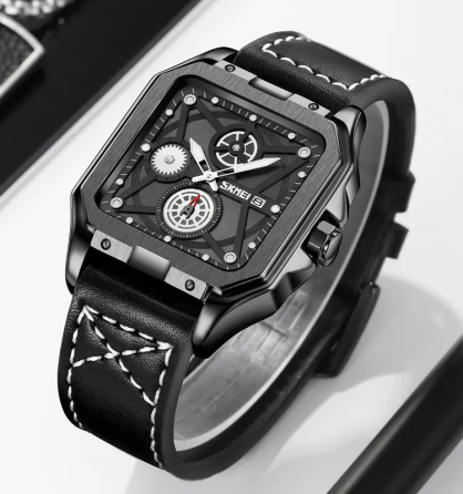 Часы мужские наручные классические Skmei 9330 (Черный с черным) Винница