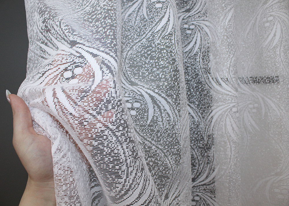 Коротка тюль, висота 1,6 м, жакард колір білий 854т Київ - фото 3