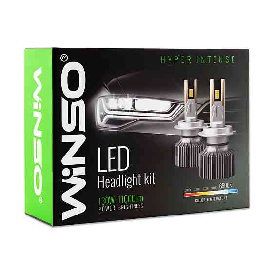 Автолампа Winso LED H8/H11/H16 12/24V 130Вт 11000Лм 6500K CSP3570 2шт Львів