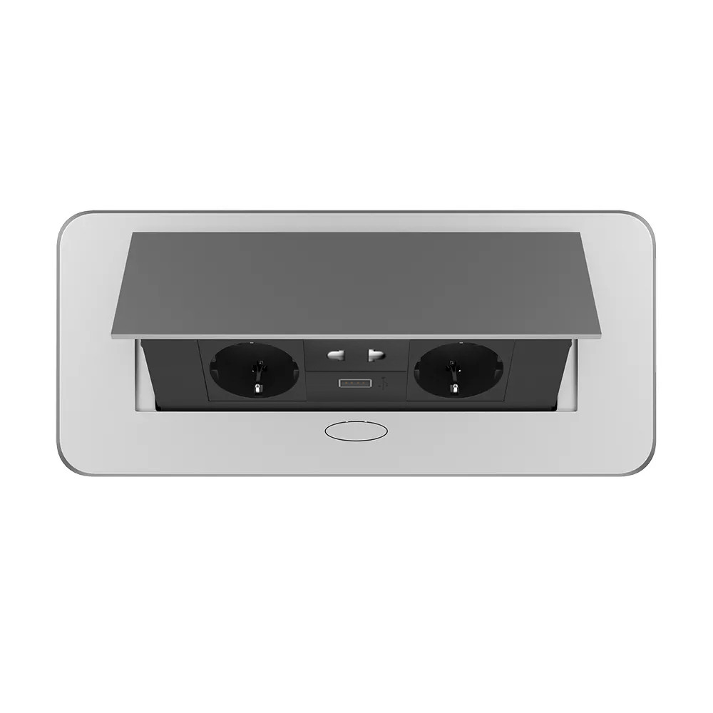 LIVOLO Меблева розетка потрійна LIVOLO срібна, вбудована у стільницю, з USB 10 Вт, універсально Коломия - фото 10