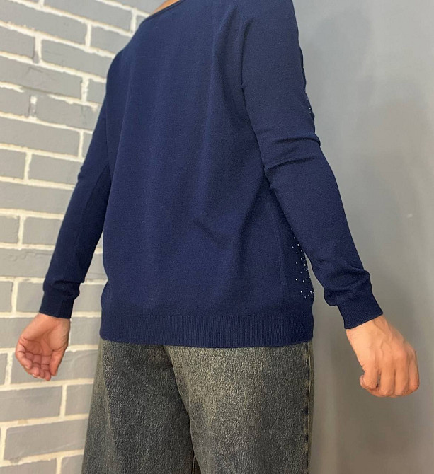 Джемпер женский ACCORDDREAM 9067 тонкий свитер россыпь камней, темно-синий, one size Киев - изображение 2