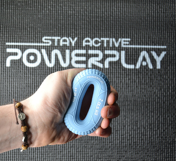 Еспандер кистьовий силіконовий PowerPlay PP-4330 Hand Grip Loops Light 13.5-18 кг. Блакитний Каменское - изображение 7
