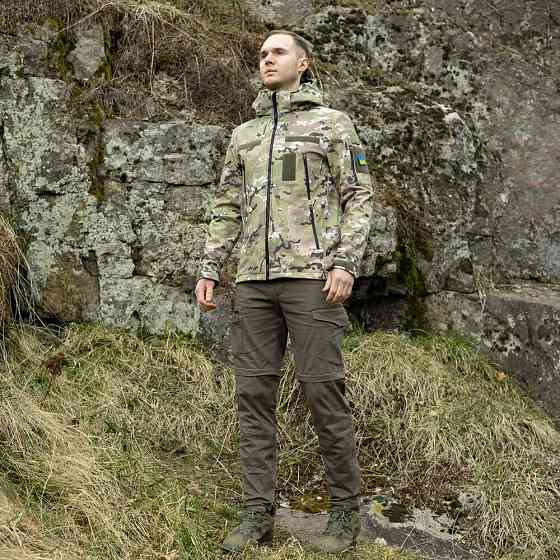 Куртка чоловіча демісезонна з капюшоном Мультикам Pobedov Motive з липучками Київ