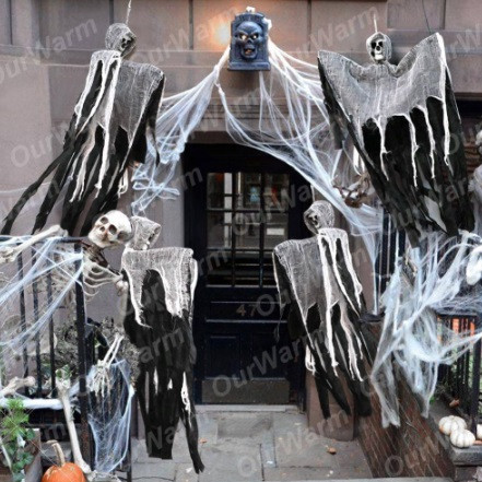 Гирлянда привидение для Хэллоуин 90 на 60 см черно-белый Киев - изображение 3