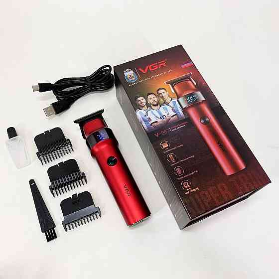Набор для стрижки с зарядкой VGR V-987, Машинка для стрижки волос с акамулятором Триммер висков YJ-48 Львов