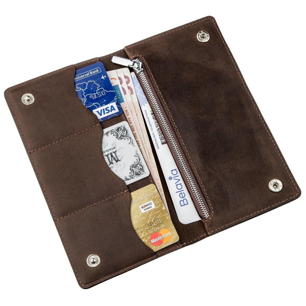 Гаманець чоловічий вертикальний матовий SHVIGEL 16198 Коричневий Київ - фото 5