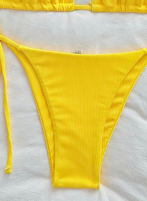 Купальник роздільний шторками на зав`язках М жовтий Київ - фото 3