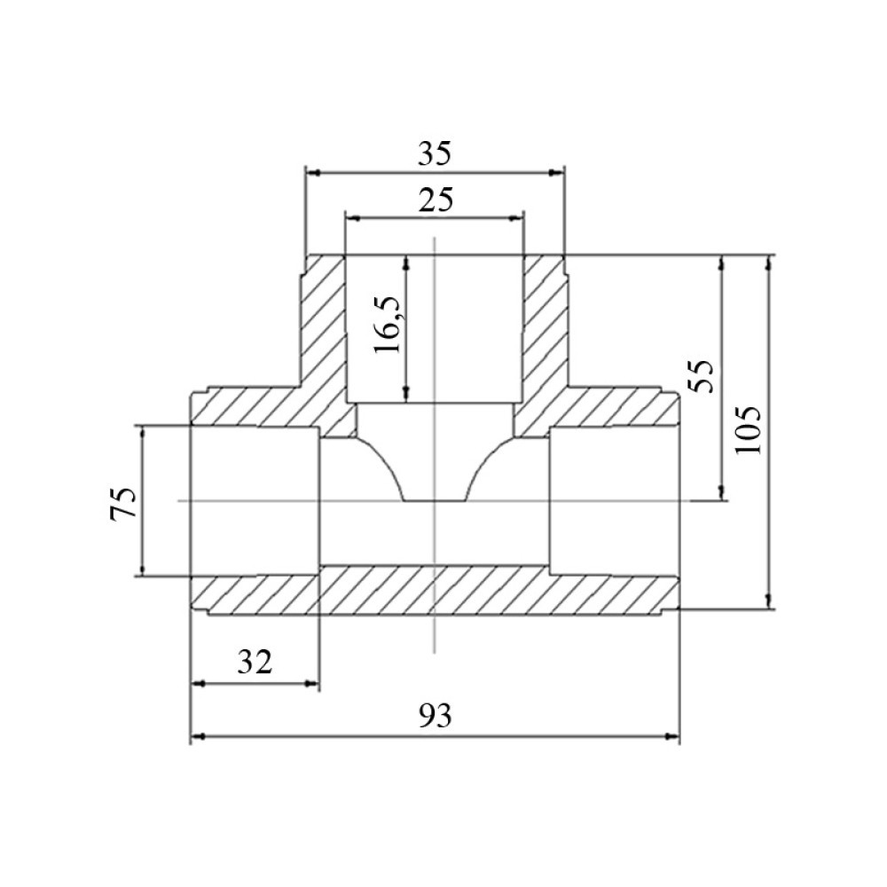 Трійник PPR Blue Ocean 75х25х75 редукційний Київ - фото 2