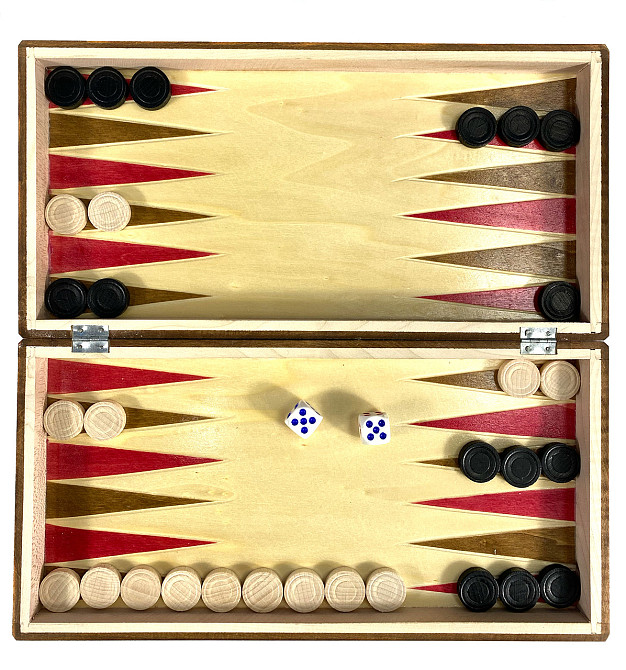 Шахова дошка для ігор 3 в 1 з натурального дерева розмір 32х32 см (M), шахи, шашки та нарди ручної роботи Кам'янець-Подільський - фото 7