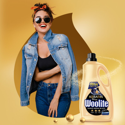 Гель для стирки Woolite Для черных, темных и джинсовых тканей С кератином 3.6 л (5900627090529) Винница - изображение 2