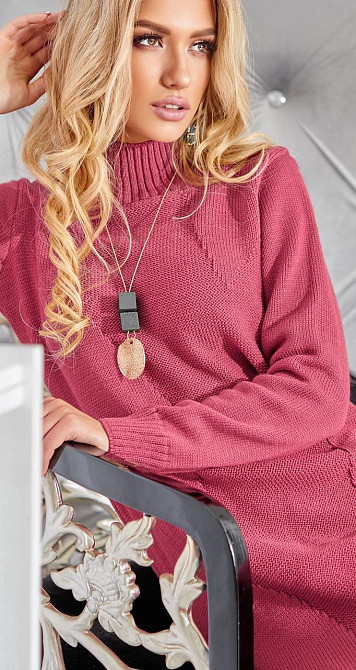 Обтисле в'язане плаття з декором (42-46) Київ - фото 3