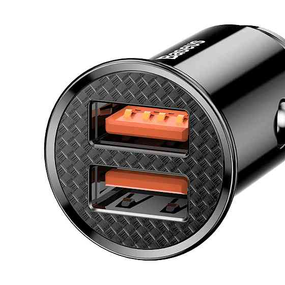 Автомобільний зарядний пристрій Baseus Circular Plastic А+А 30W Black Київ