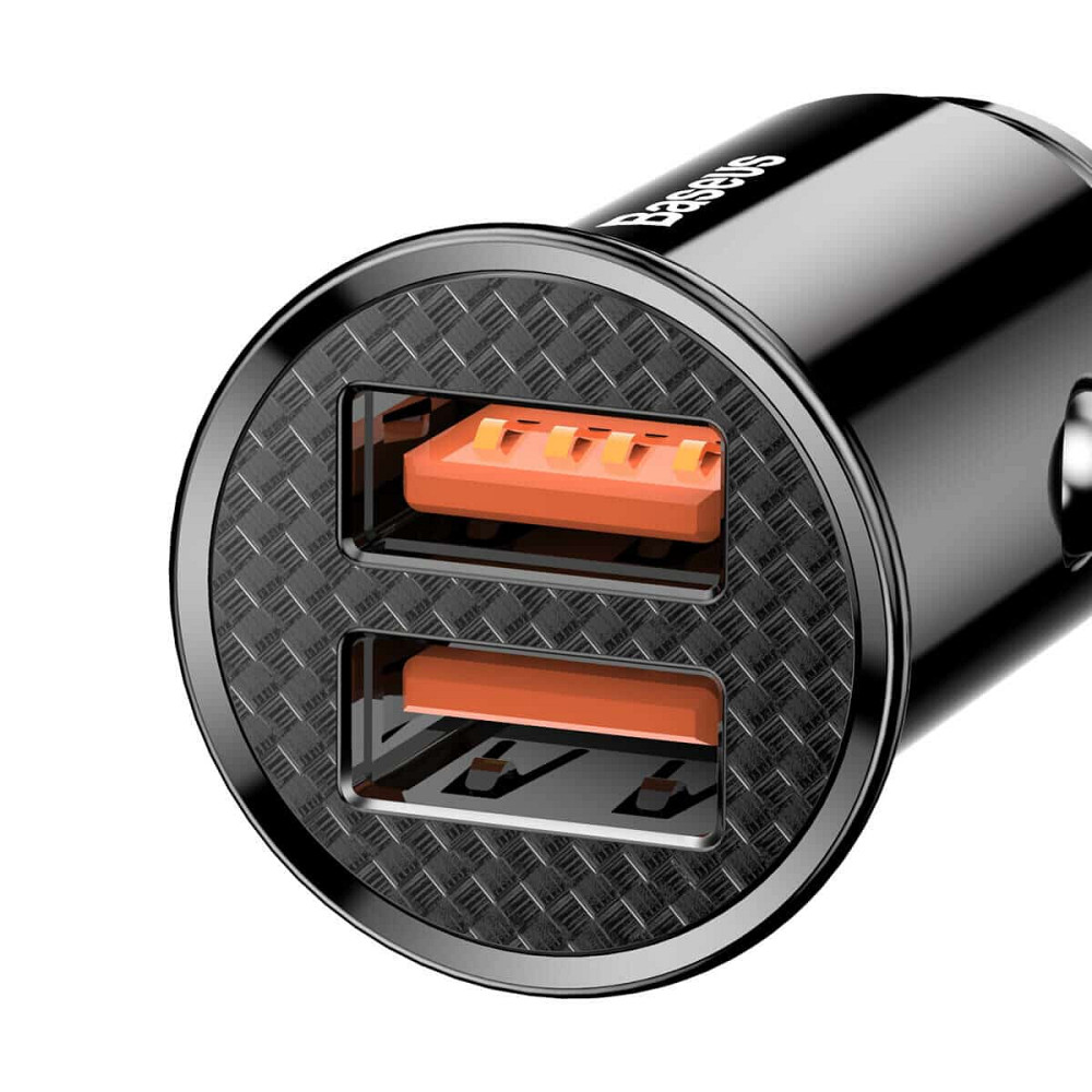 Автомобільний зарядний пристрій Baseus Circular Plastic А+А 30W Black Київ - фото 2
