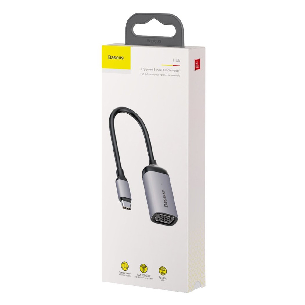 USB-хаб Baseus Enjoyment Series Type-C to VGA+PD HUB Convertor CAHUB-O0G (Сірий) Николаев - изображение 7