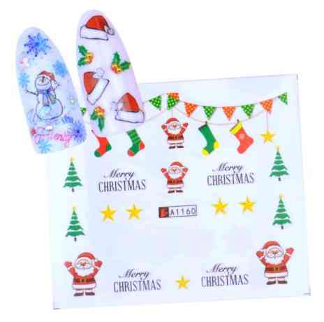 Новогодние стикеры на гель лак - размер стикера 6*5см, инструкция по применению есть в описании товара Киев