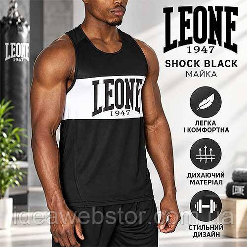Майка Leone Shock Black мужская спортивная для бокса и тренировок в спортзале черная майка без рукавов для единоборств L Киев - изображение 2