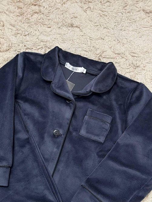 Дитяча велюрова тепла піжама одна кишеня Графітовий ч/к 110-116 Харків - фото 4