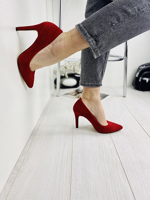 Nivelle Туфлі жіночі NIVELLE червоні натуральна замша каблук 10см 37р (1826/91-9535) Коломия - фото 8