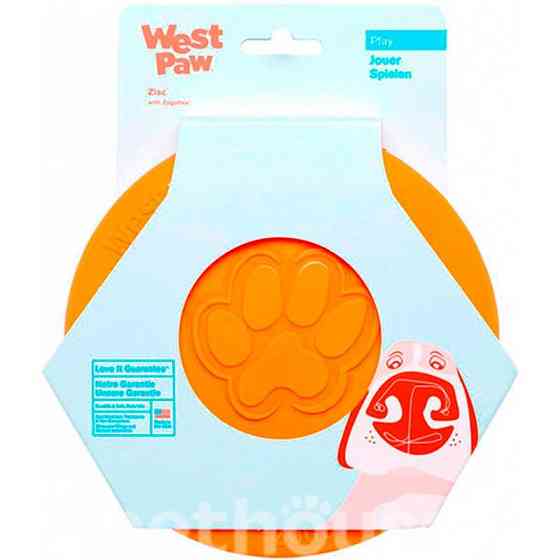 West Paw Zisc Flying Disc (Вест Пав Зиск) игрушка для собак фрисби Большой - 22 см., Оранжевый Запорожье