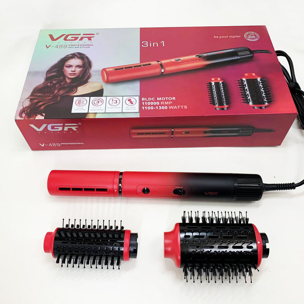 Фен-щетка для гладких волос VGR, Фен с режимом регулировки температуры, Фен для волос от сети IJ-22 Львов - изображение 2