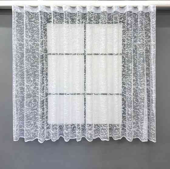 Тюль жаккард VR-Textil Мрамор № 1598т Арка на кухню цвет белый 400х150 см (53-0023) Киев