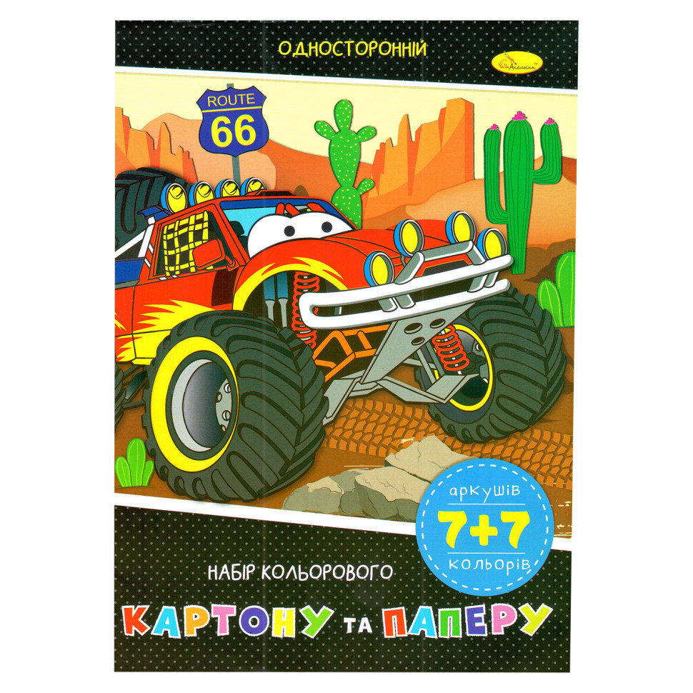 Набір кольорового паперу та картону А-4 АП-1301-02, 7+7 аркушів Вінниця - фото 1
