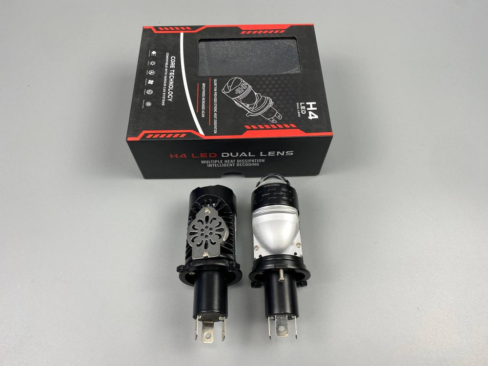Лампа світлодіодна комплект 2 шт 12 V 65 W set (реальних ватів) LED + подвійна лінза + чітка світлотінева гр Мукачево - фото 7