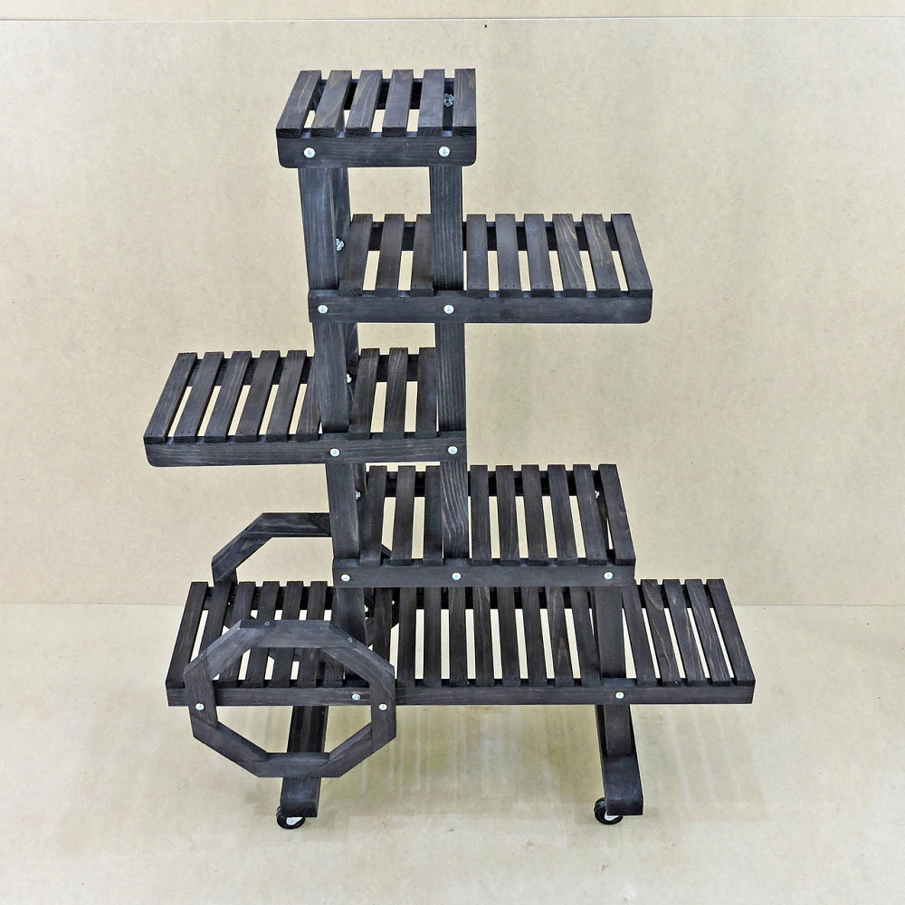 Підставка для квітів "Муліно" на коліщатках венге Миколаїв - фото 3