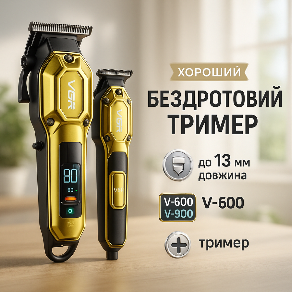 Багатофункціональна акумуляторна машинка для стрижки VGR Машинка для стрижки волосся професіоналів KG-65 Львів - фото 20