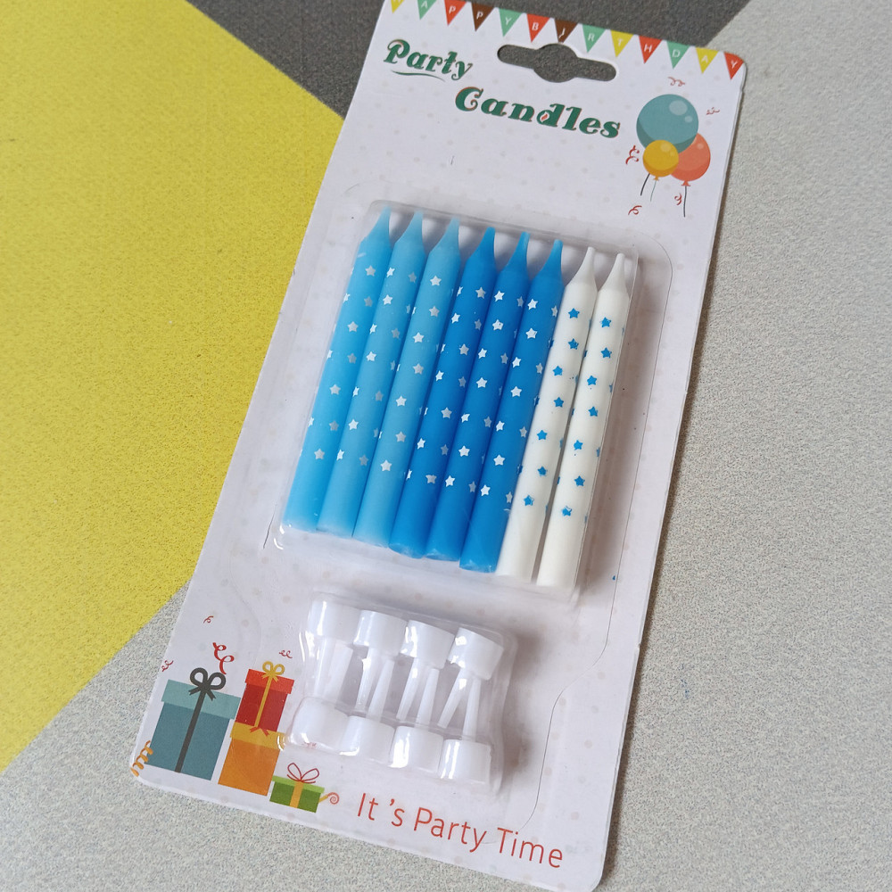 Свічки для торта блакитні 8 шт. Київ - фото 1