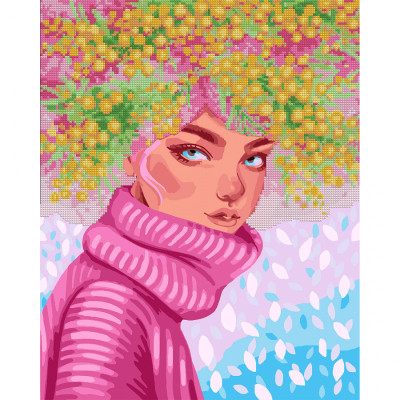 Картина по номерам Santi С алмазной мозаикой Девушка-мимоза 40 х 50 см (954903) Винница - изображение 1