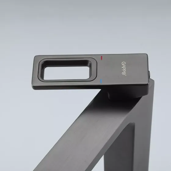 Змішувач для раковини високий GAPPO G1017-92 графіт Київ