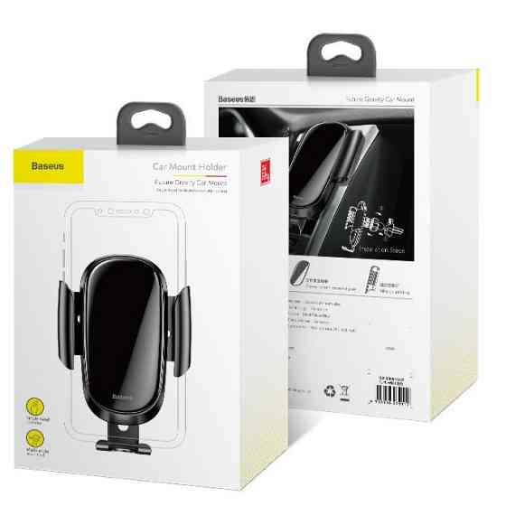 Автотримач для телефона Baseus Future Gravity Car Mount Black Ковель