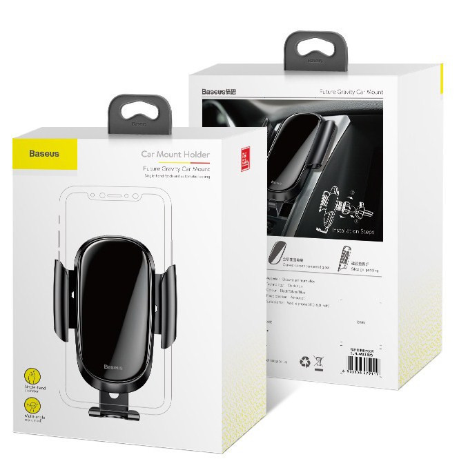 Автотримач для телефона Baseus Future Gravity Car Mount Black Ковель - изображение 2